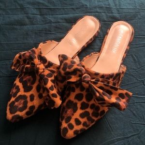 Cheetah Print Mule Flats